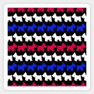 Cute Patriotic Scottie Dog Stripes Sticker